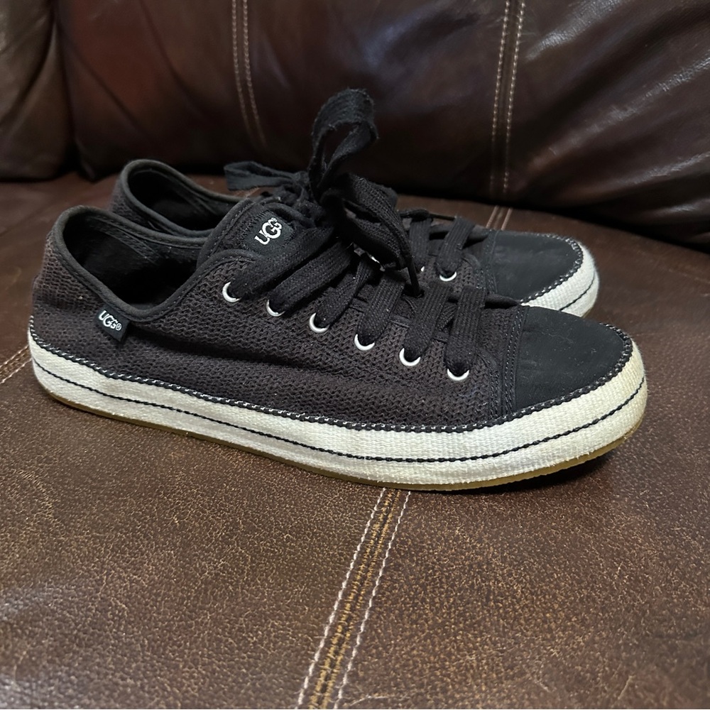 UGG Women's Black Sneakers with Cream Sole